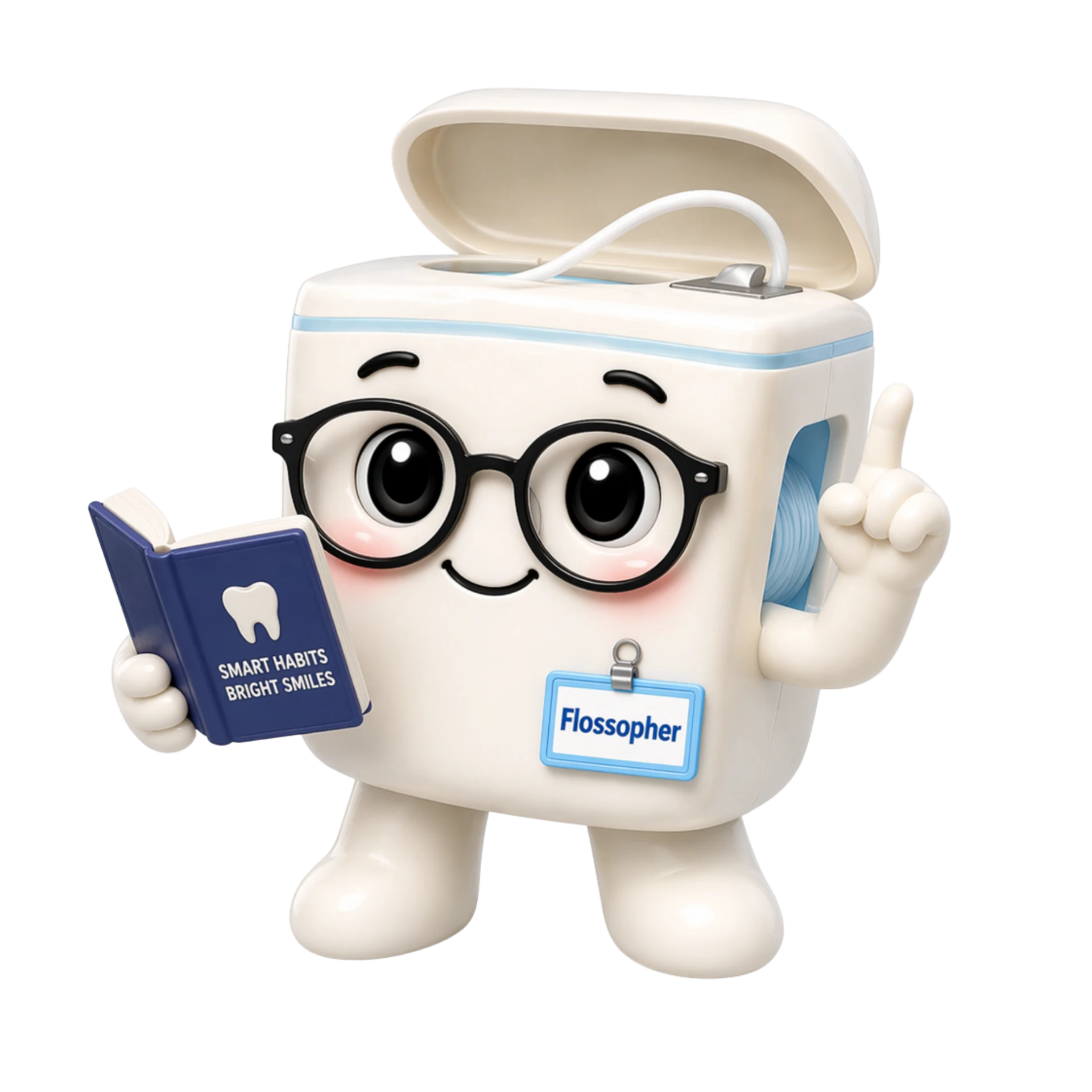 Flossopher reading Smart Habits, Bright Smiles